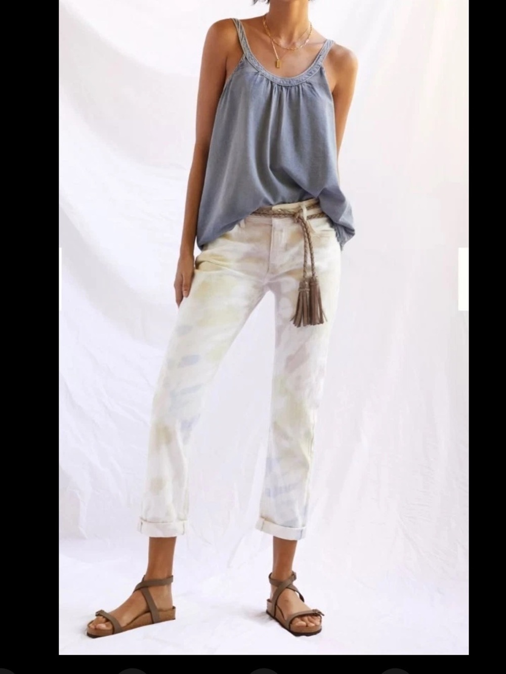 ANTHROPOLOGIE Pilcro Women's  Slim Boyfriend Crop Tie Dye Jeans Size 29